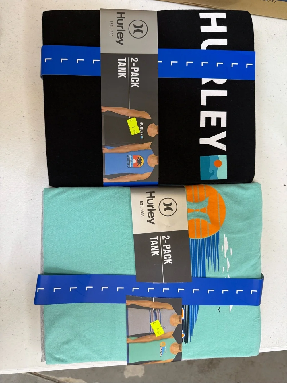 Hurley Men’s Tank Top 2-Pack in Black & Teal